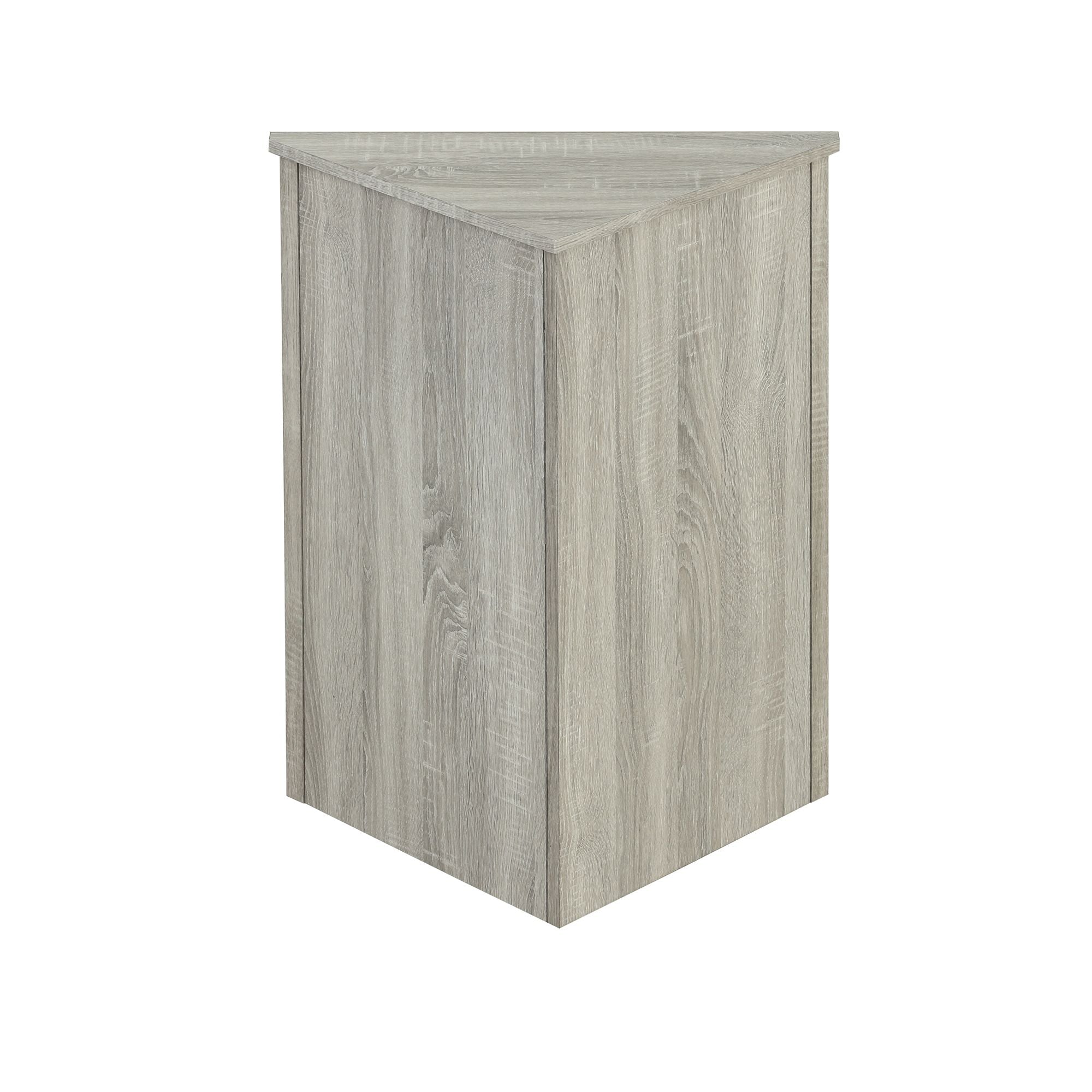 Triangle Corner Bathroom Cabinet with Adjustable Shelves and Brushed Nickel Knobs
