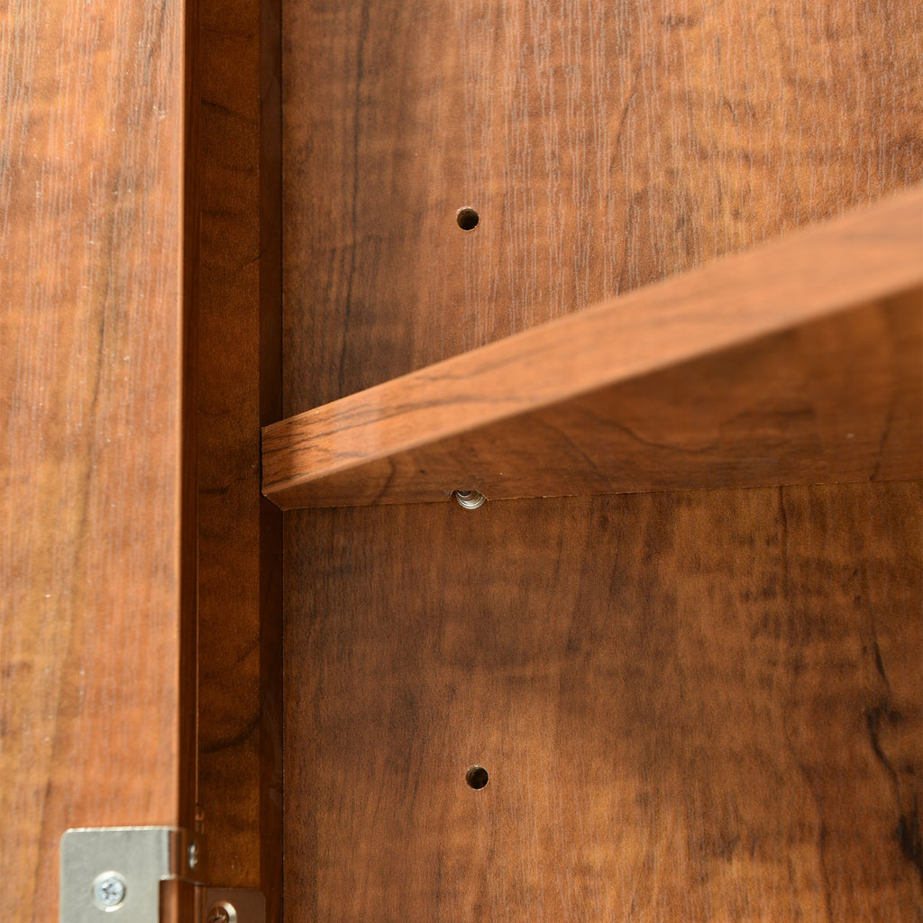 Triangle Corner Bathroom Cabinet with Adjustable Shelves and Brushed Nickel Knobs