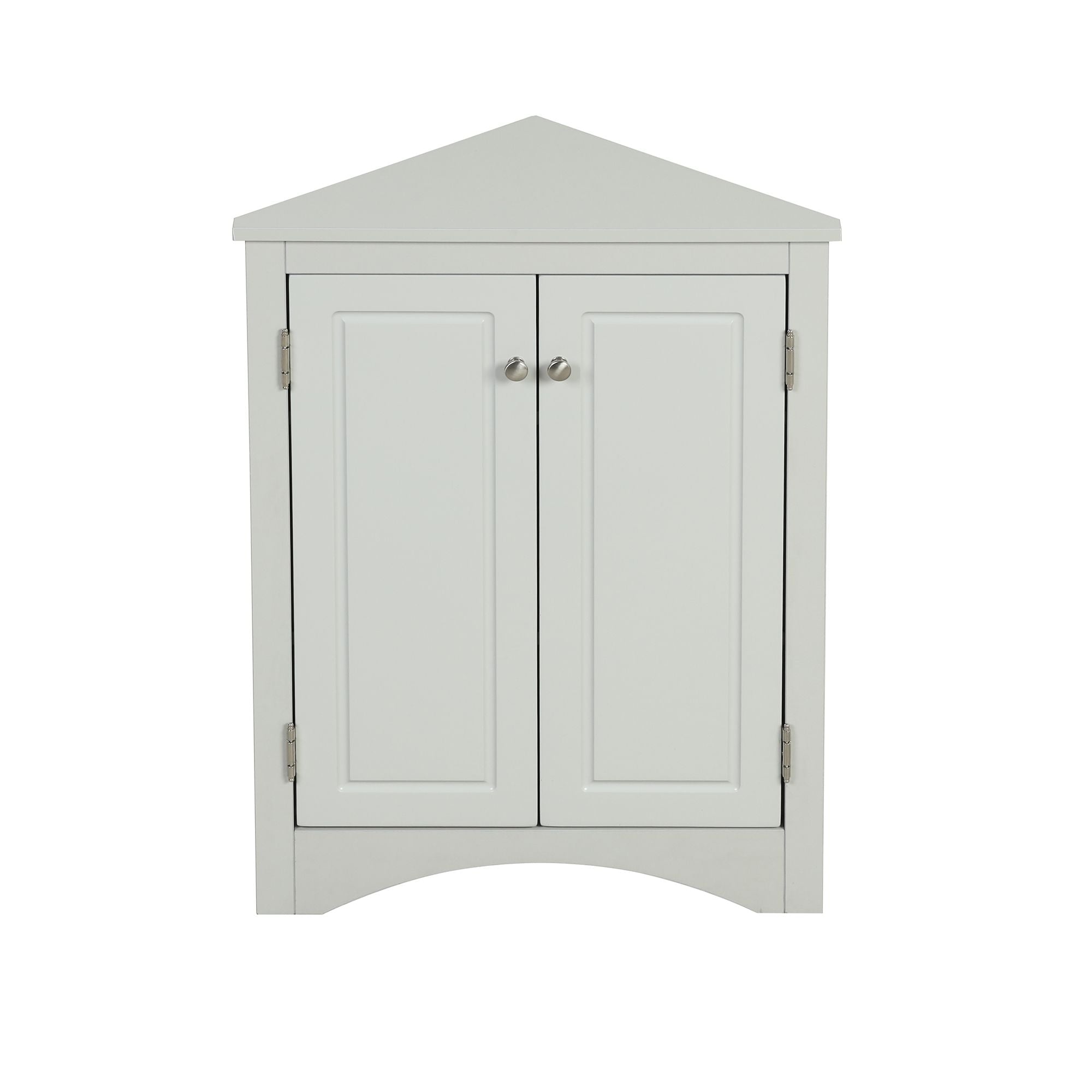 Triangle Bathroom Storage Cabinet with Adjustable Shelves – Freestanding Corner Cabinet