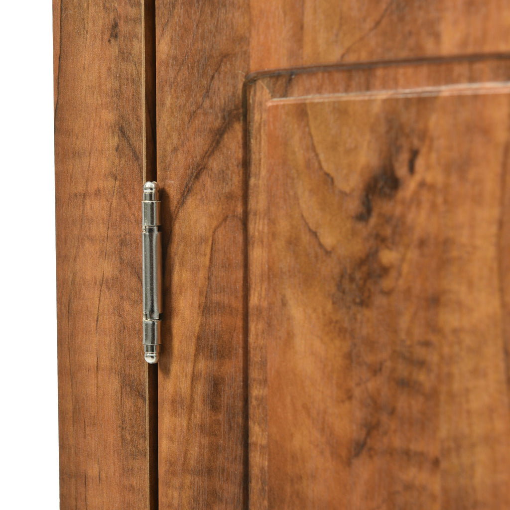 Triangle Corner Bathroom Cabinet with Adjustable Shelves and Brushed Nickel Knobs
