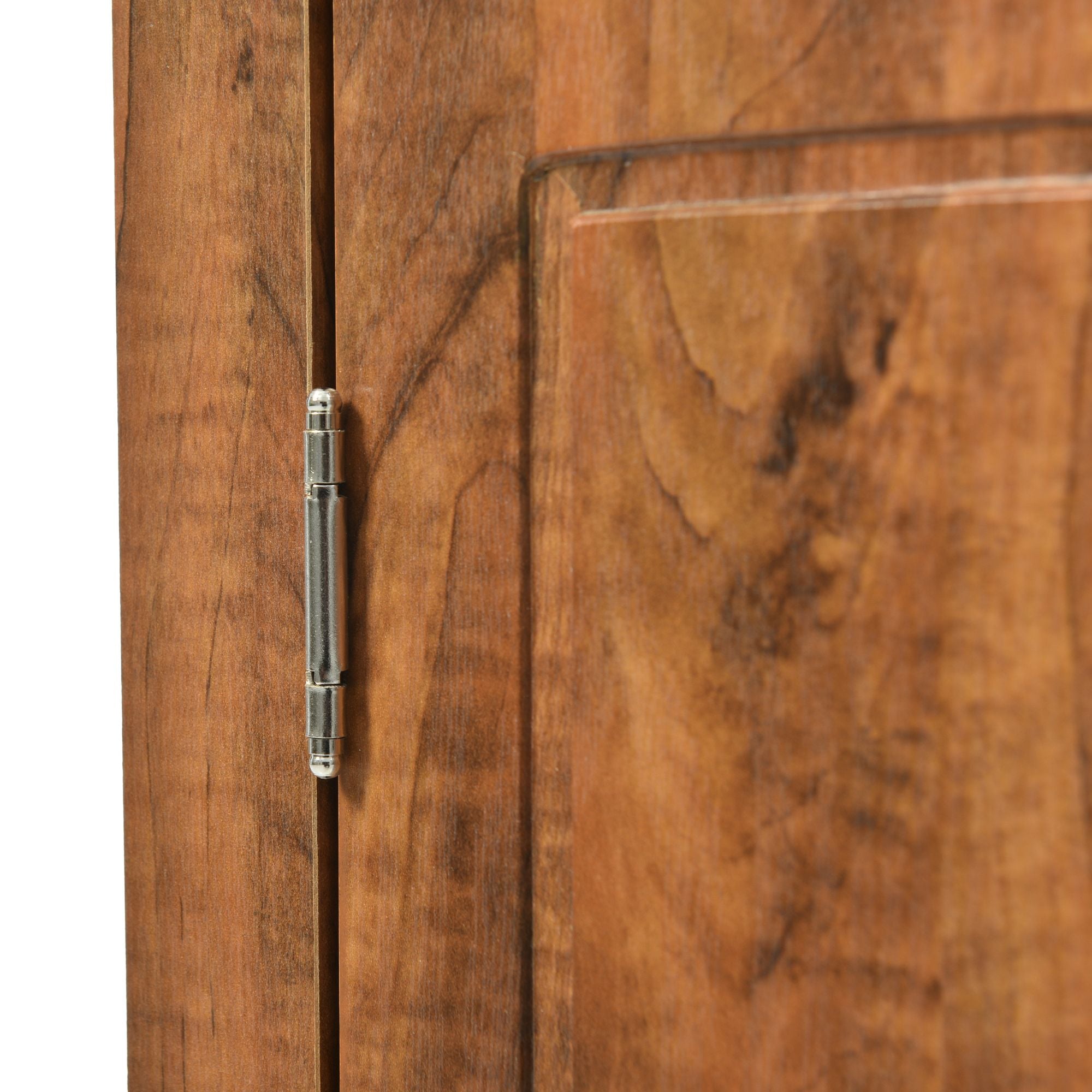 Triangle Corner Bathroom Cabinet with Adjustable Shelves and Brushed Nickel Knobs