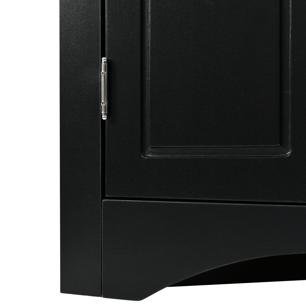 Triangle Corner Bathroom Cabinet with Adjustable Shelves and Brushed Nickel Knobs