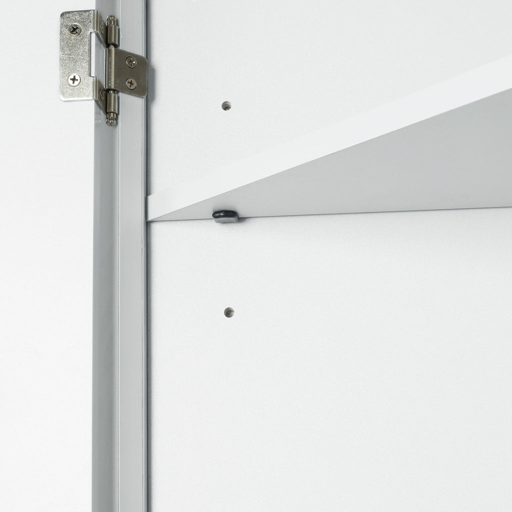 Triangle Corner Bathroom Cabinet with Adjustable Shelves and Brushed Nickel Knobs