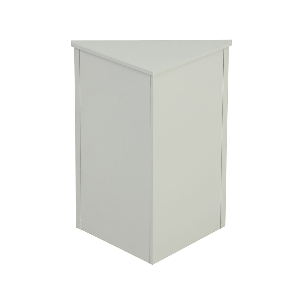 Triangle Corner Bathroom Cabinet with Adjustable Shelves and Brushed Nickel Knobs