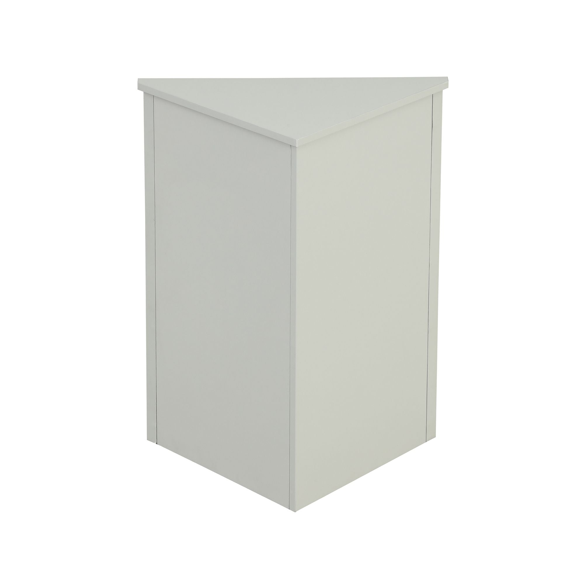 Triangle Corner Bathroom Cabinet with Adjustable Shelves and Brushed Nickel Knobs