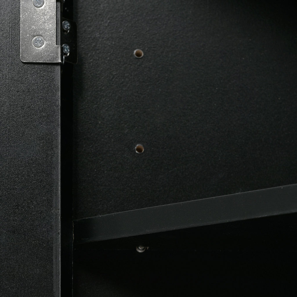 Triangle Corner Bathroom Cabinet with Adjustable Shelves and Brushed Nickel Knobs