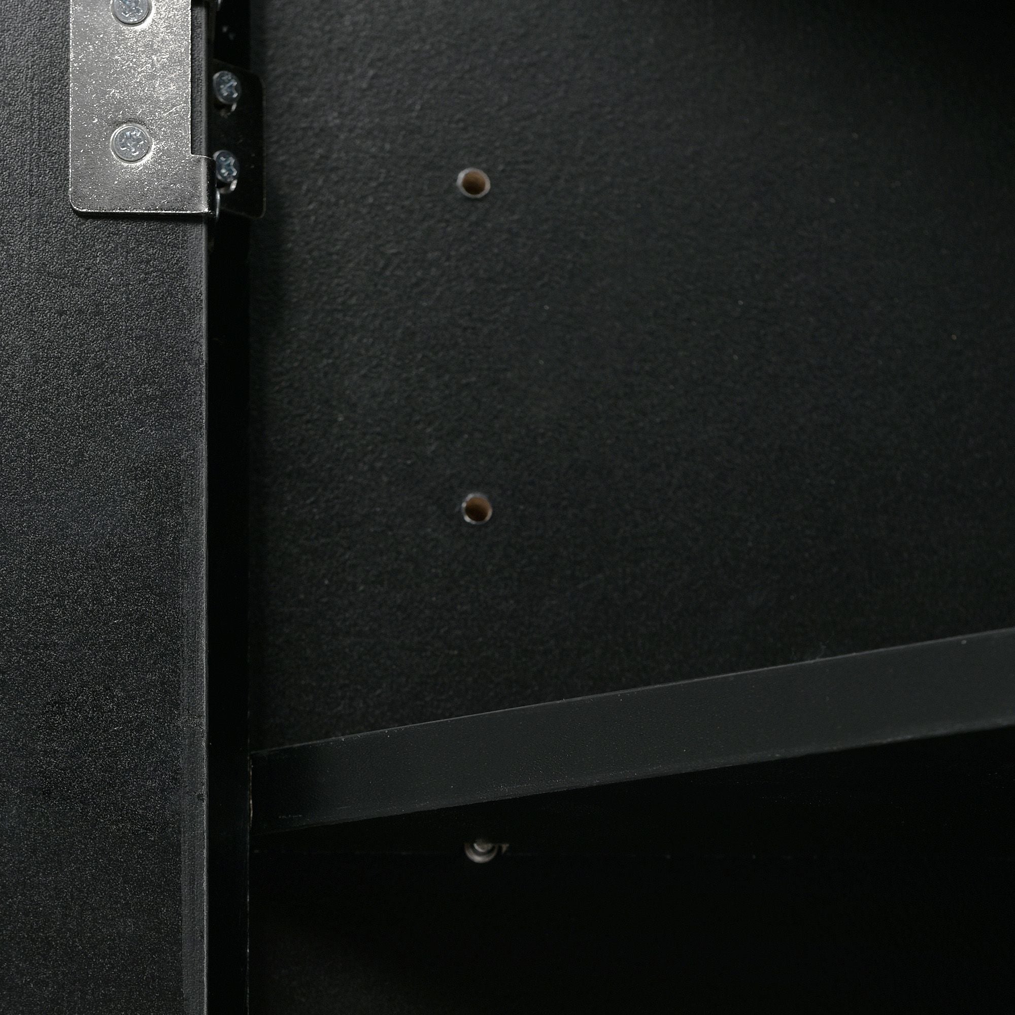 Triangle Corner Bathroom Cabinet with Adjustable Shelves and Brushed Nickel Knobs