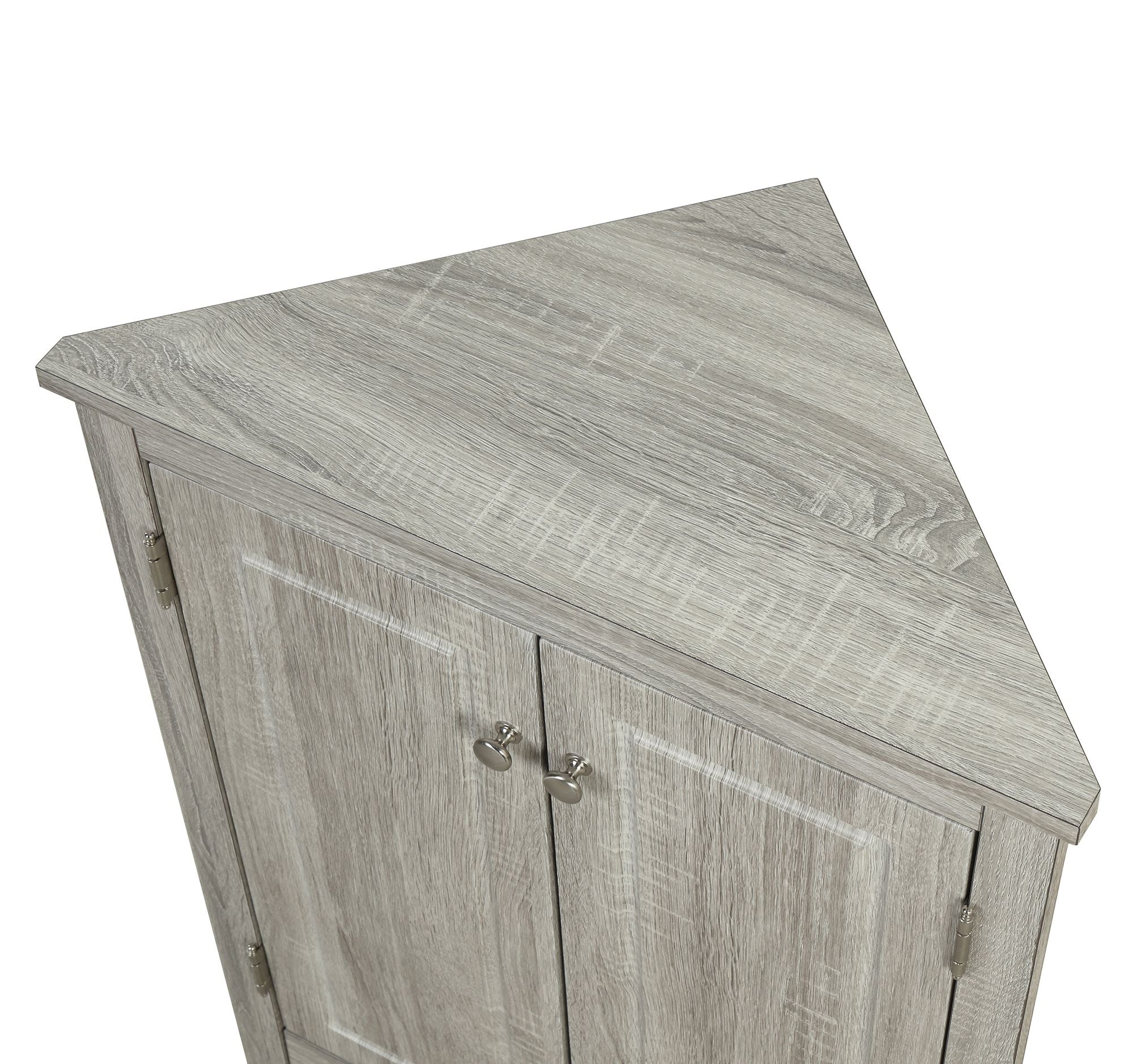 Triangle Bathroom Storage Cabinet with Adjustable Shelves – Freestanding Corner Cabinet