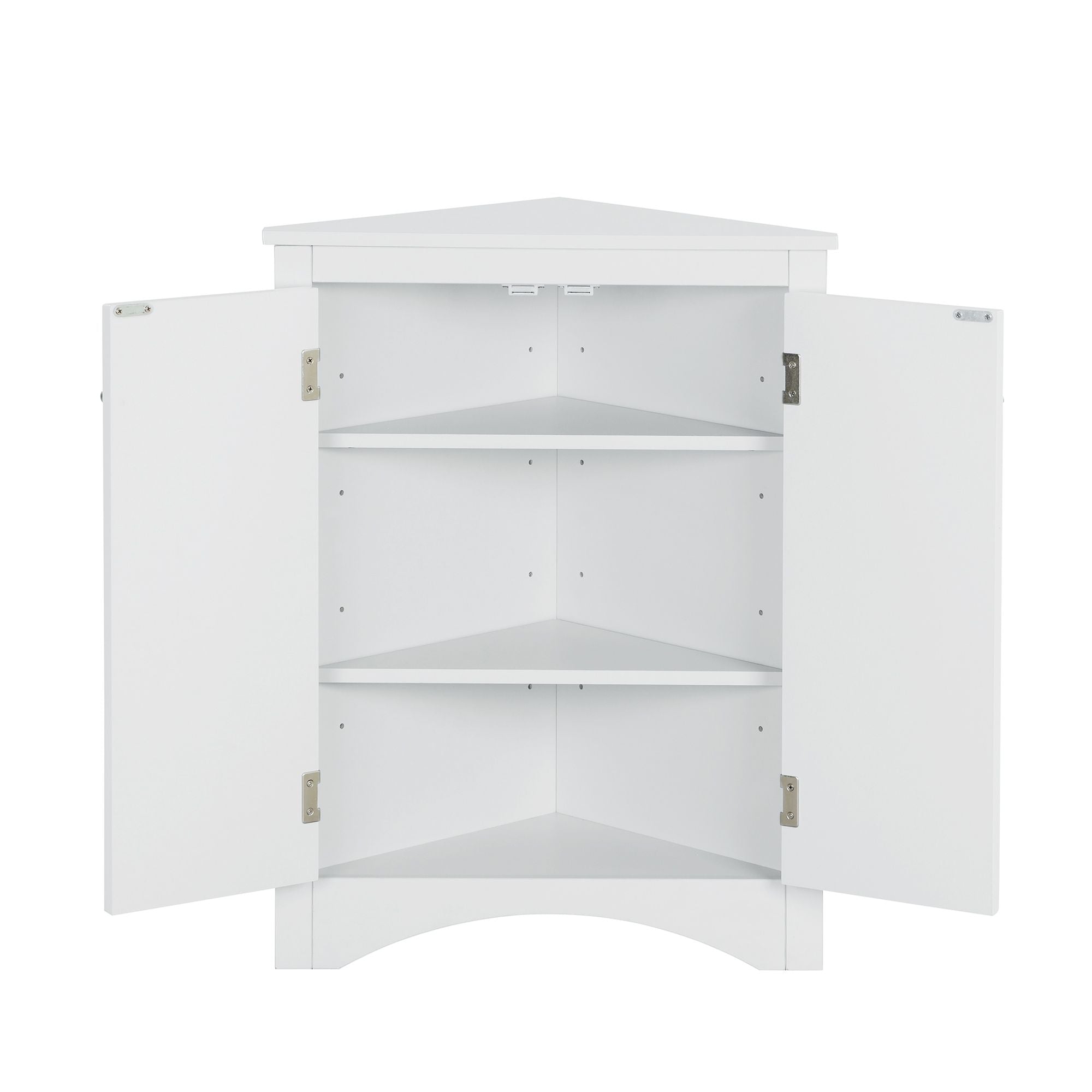 Triangle Bathroom Storage Cabinet with Adjustable Shelves – Freestanding Corner Cabinet