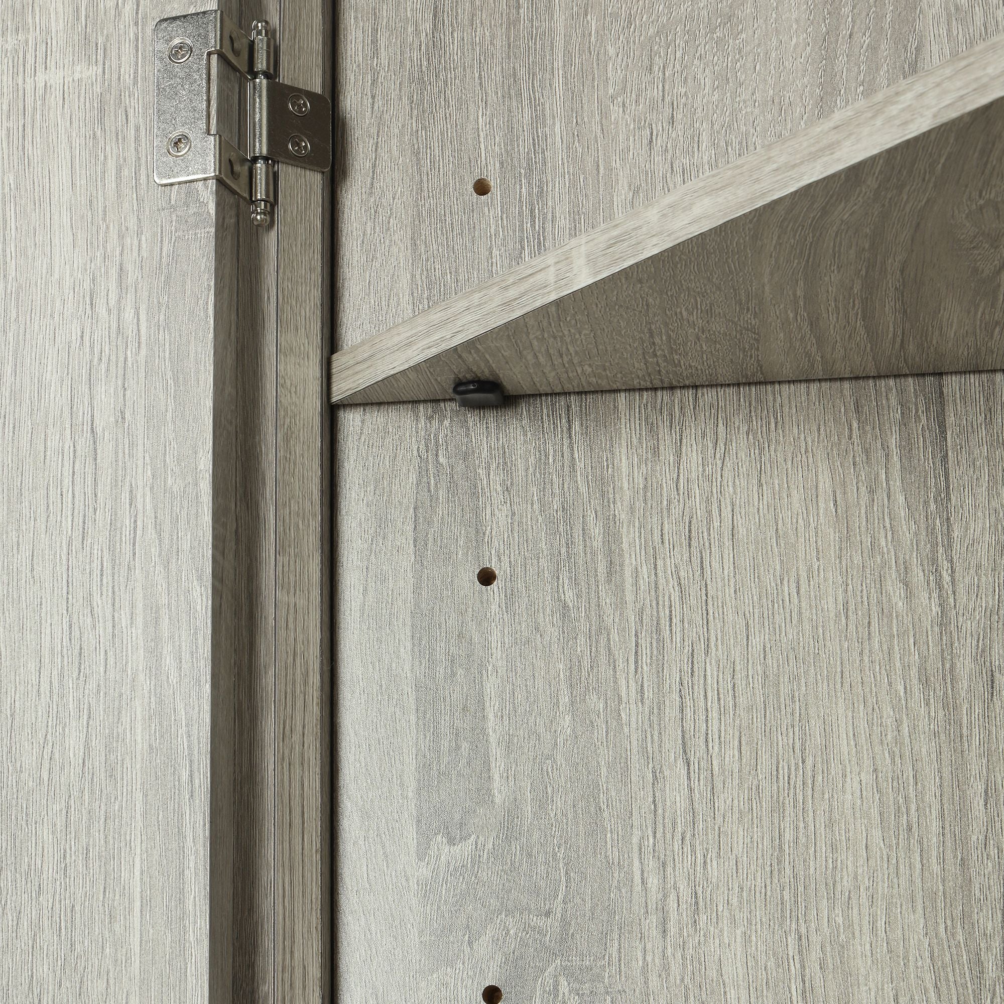 Triangle Corner Bathroom Cabinet with Adjustable Shelves and Brushed Nickel Knobs