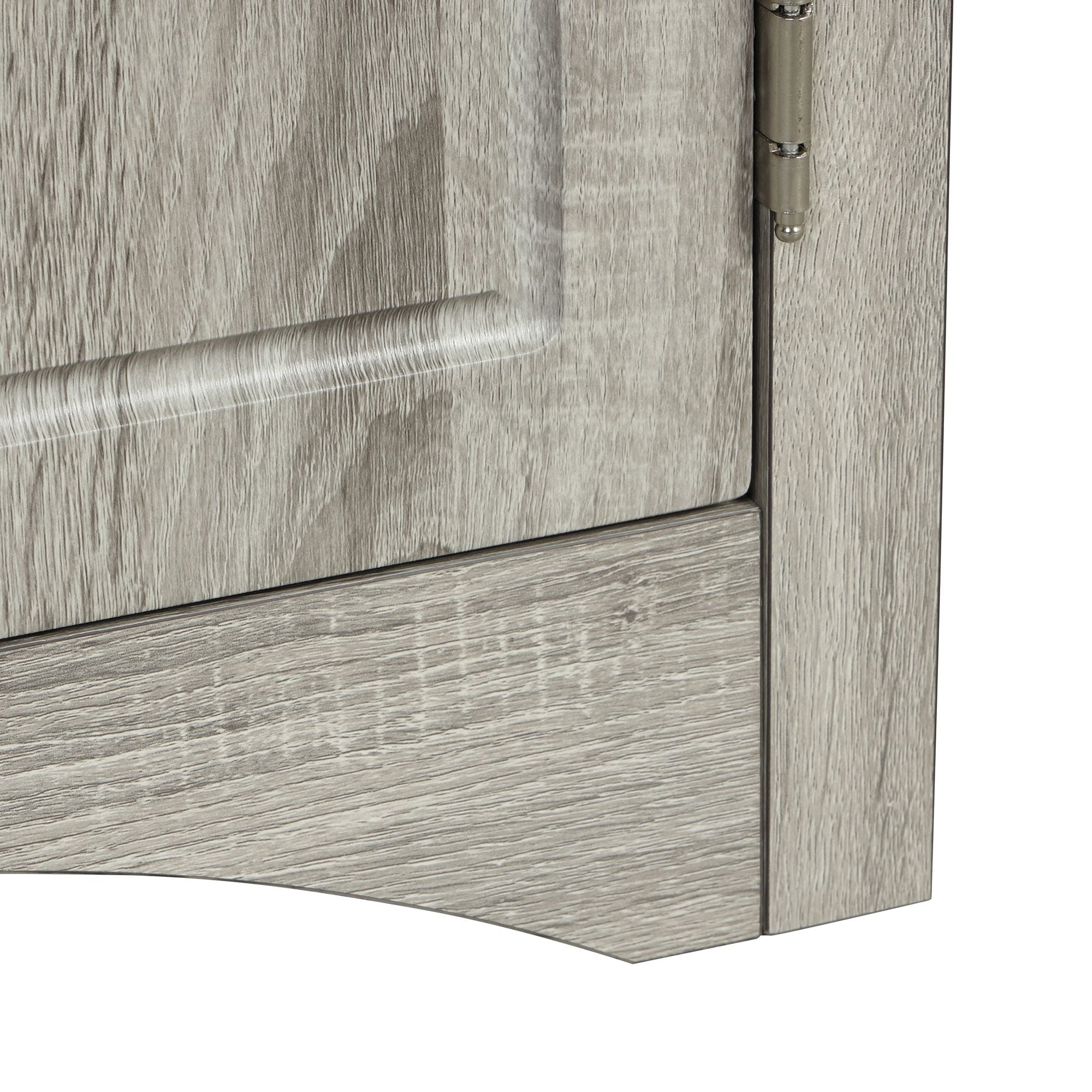 Triangle Corner Bathroom Cabinet with Adjustable Shelves and Brushed Nickel Knobs