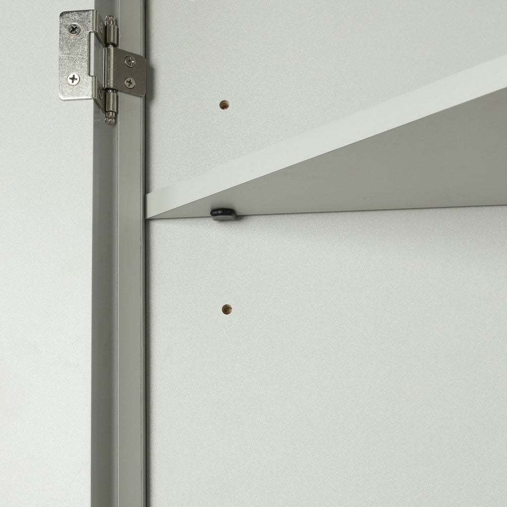Triangle Corner Bathroom Cabinet with Adjustable Shelves and Brushed Nickel Knobs