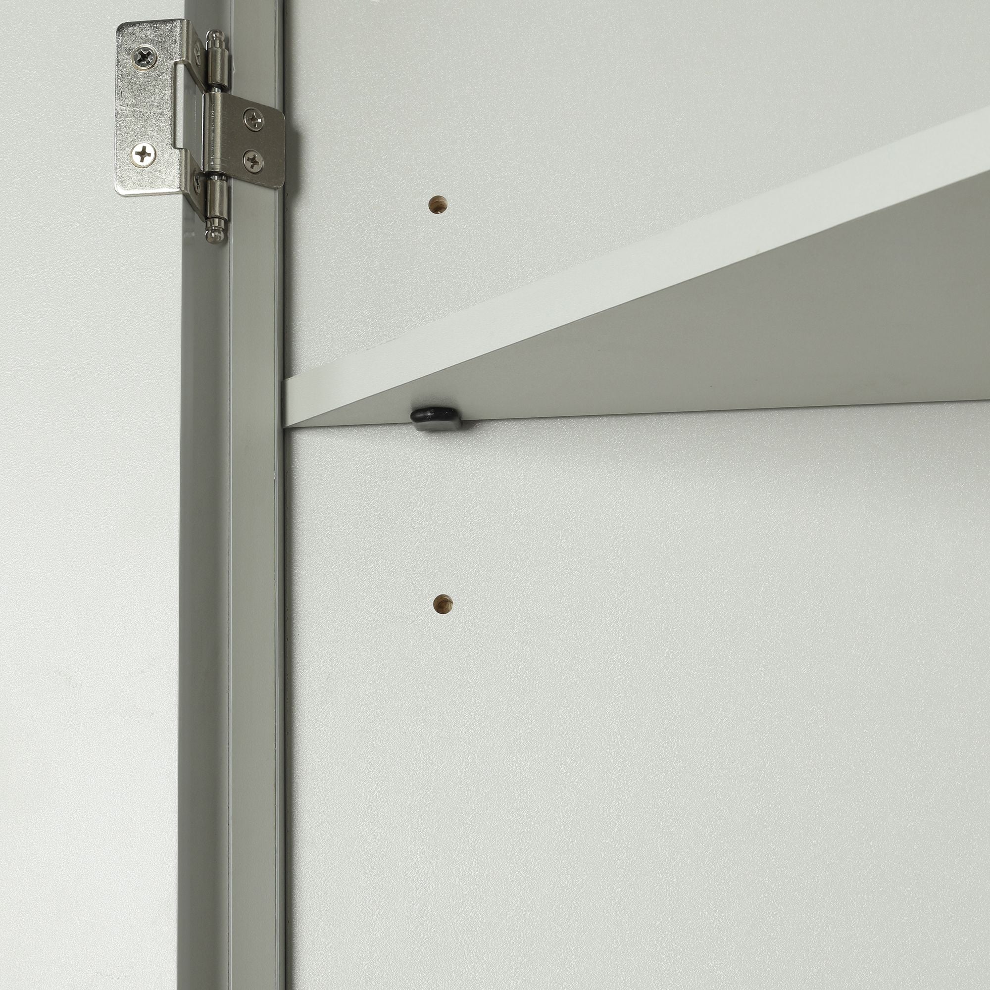Triangle Corner Bathroom Cabinet with Adjustable Shelves and Brushed Nickel Knobs