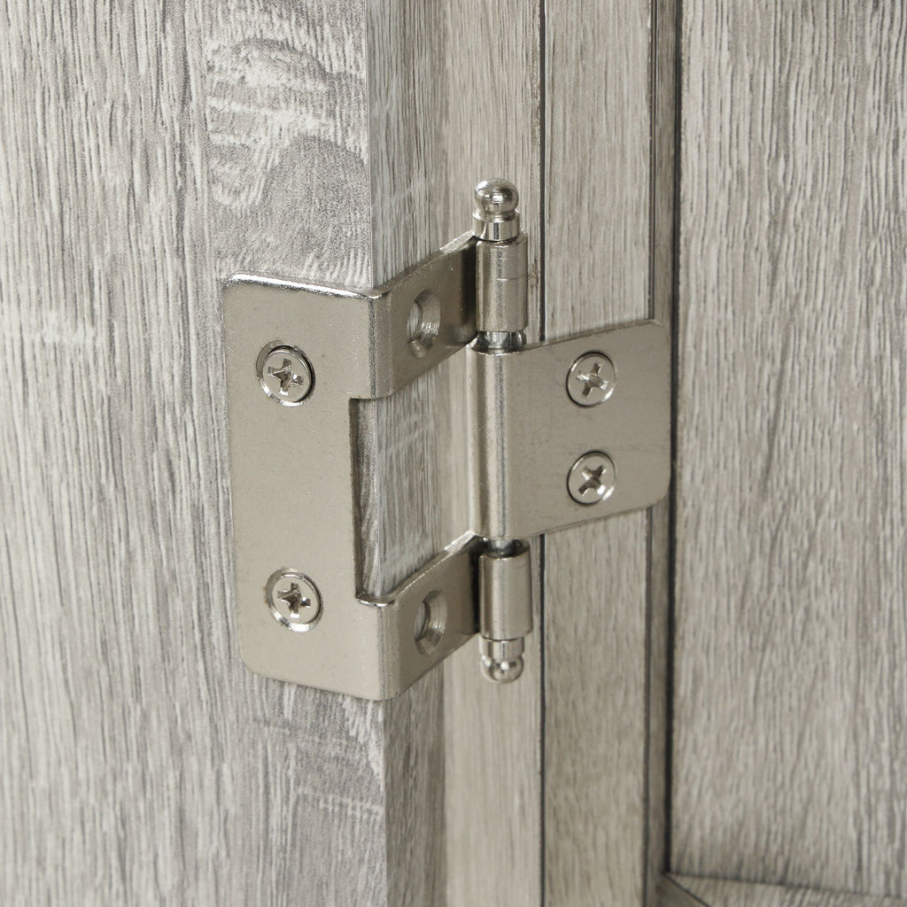Triangle Corner Bathroom Cabinet with Adjustable Shelves and Brushed Nickel Knobs
