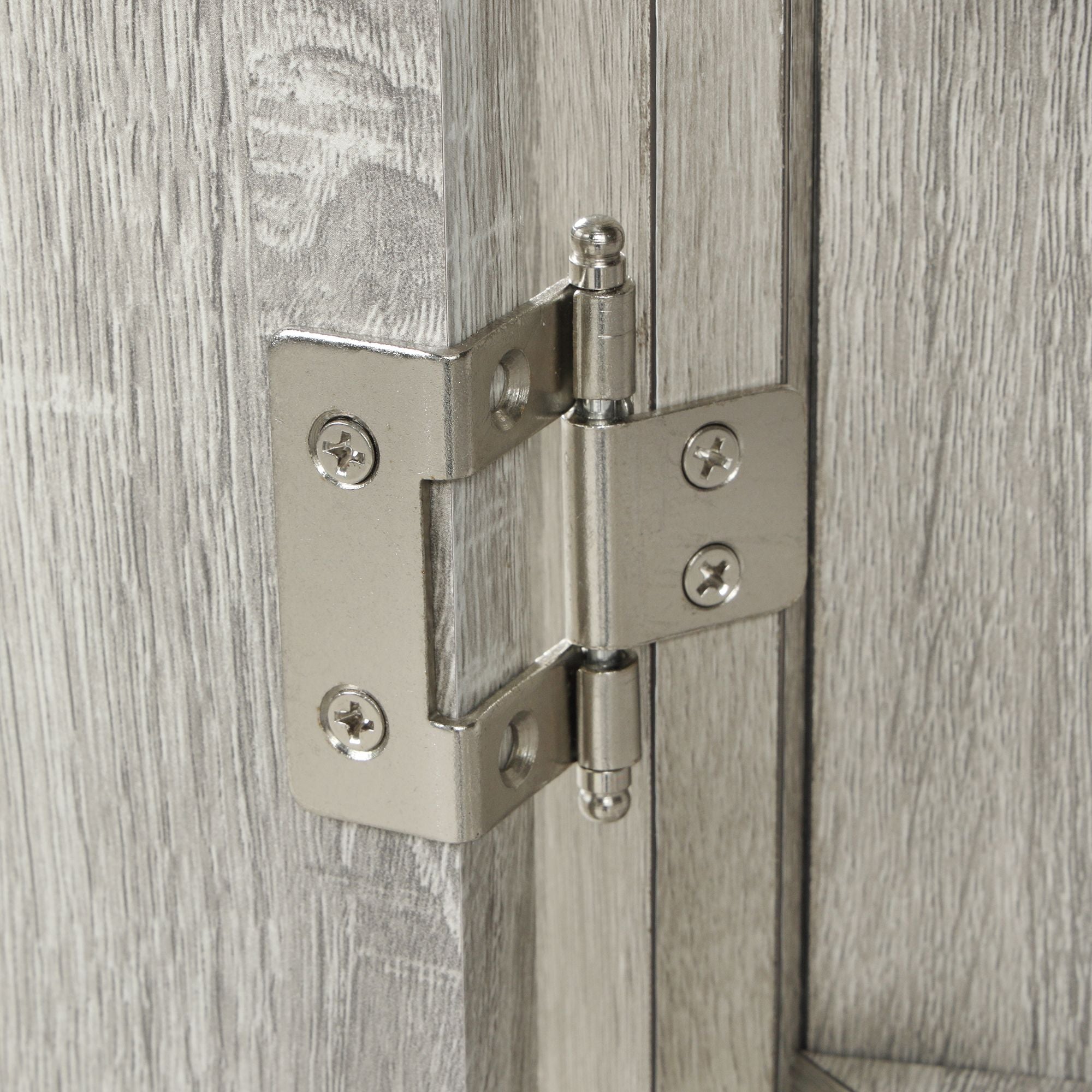 Triangle Corner Bathroom Cabinet with Adjustable Shelves and Brushed Nickel Knobs