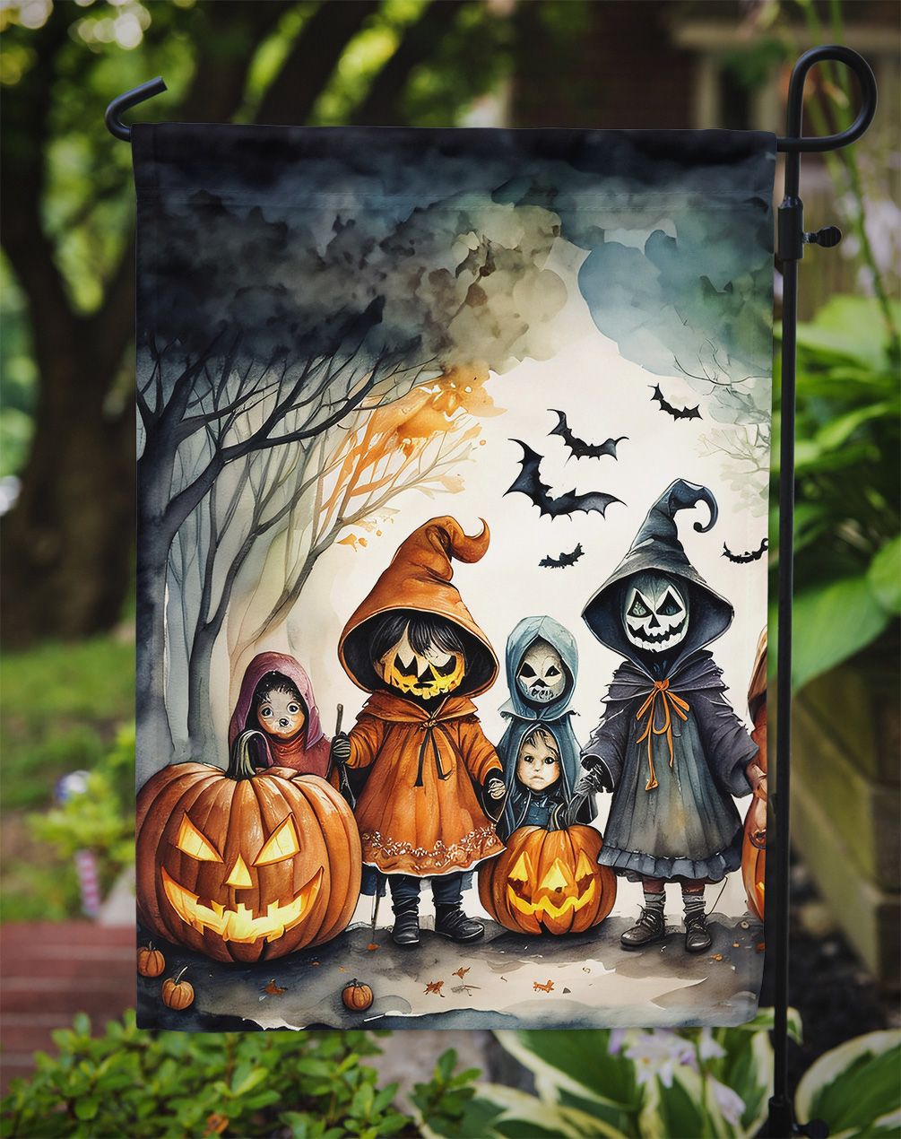 Trick or Treaters Halloween Garden Flag – Double-Sided, Weatherproof Outdoor Decor