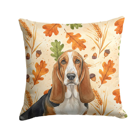 Tricolor Basset Hound Fall Accent Pillow