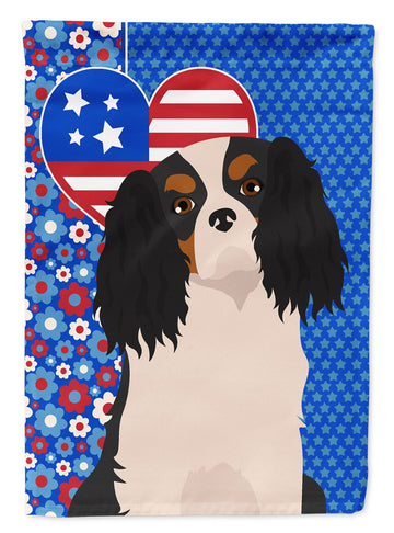 Tricolor Cavalier Spaniel USA Decorative House Flag
