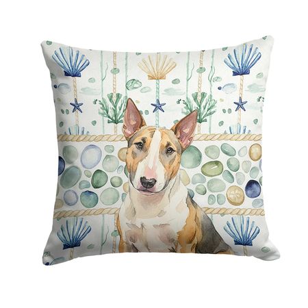 Tricolor Miniature Bull Terrier Coastal Accent Pillow