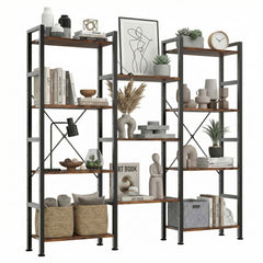 Modern Open Shelf Bookcase with Modular Adjustable Shelves