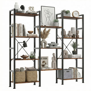 Modern Open Shelf Bookcase with Modular Adjustable Shelves