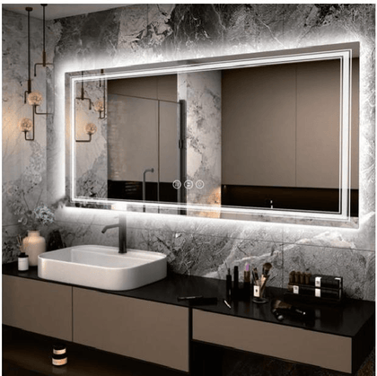 Smart Touch Bathroom Mirror with LED and RGB Lighting