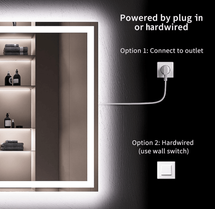 Smart Touch Bathroom Mirror with LED and RGB Lighting
