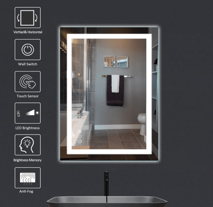 Smart Touch Bathroom Mirror with LED and RGB Lighting - S3R18282UL72"x32"