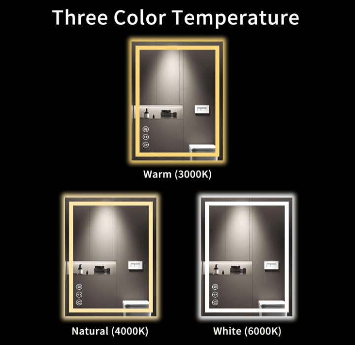 Smart Touch Bathroom Mirror with LED and RGB Lighting