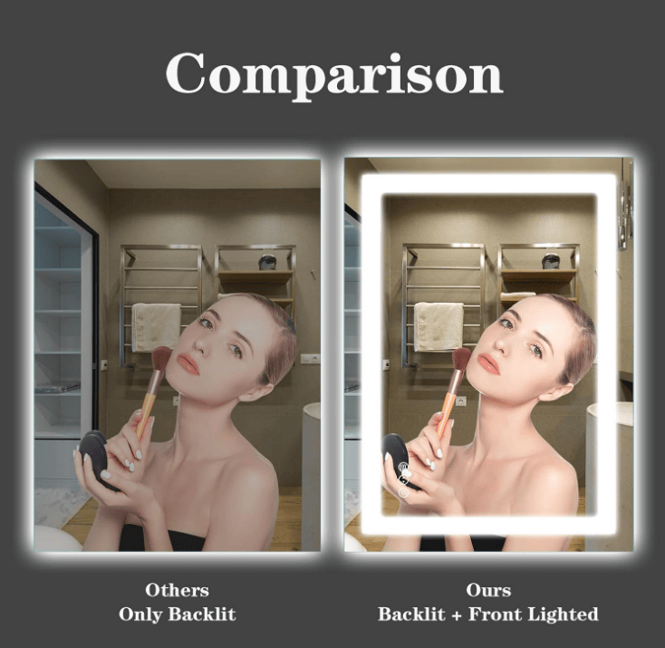 Smart Touch Bathroom Mirror with LED and RGB Lighting