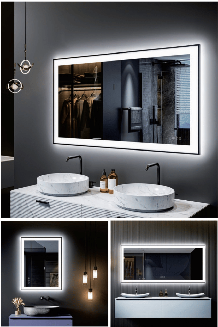 Smart Touch Bathroom Mirror with LED and RGB Lighting