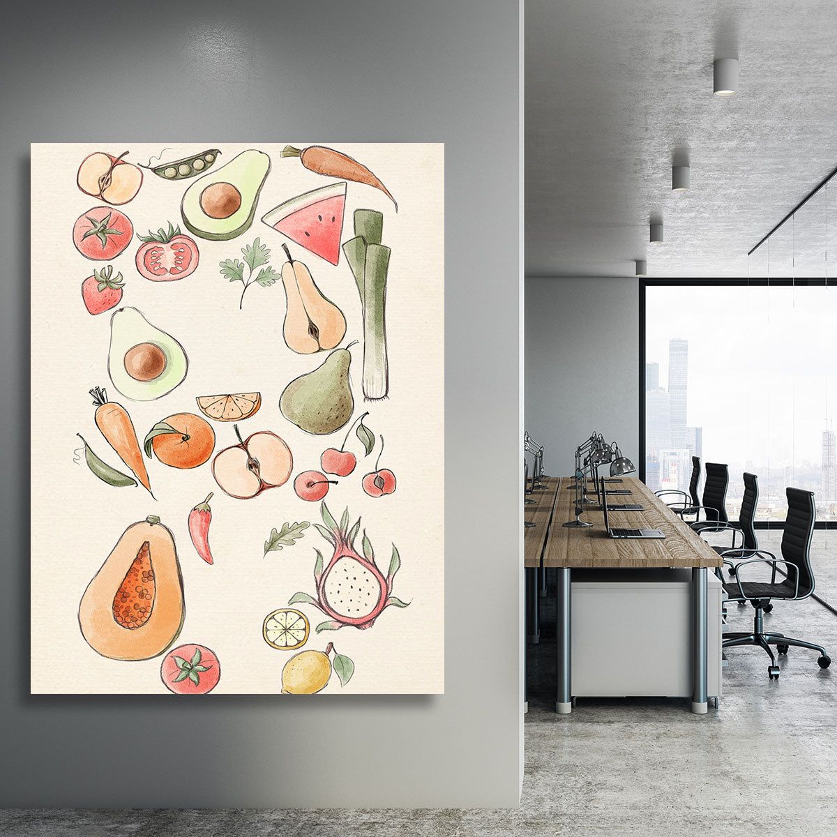 Tropical Vegetable Illustration Lock Wall Art