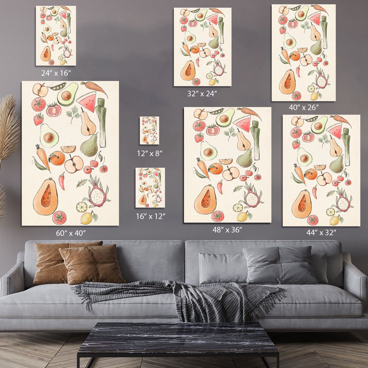Tropical Vegetable Illustration Lock Wall Art