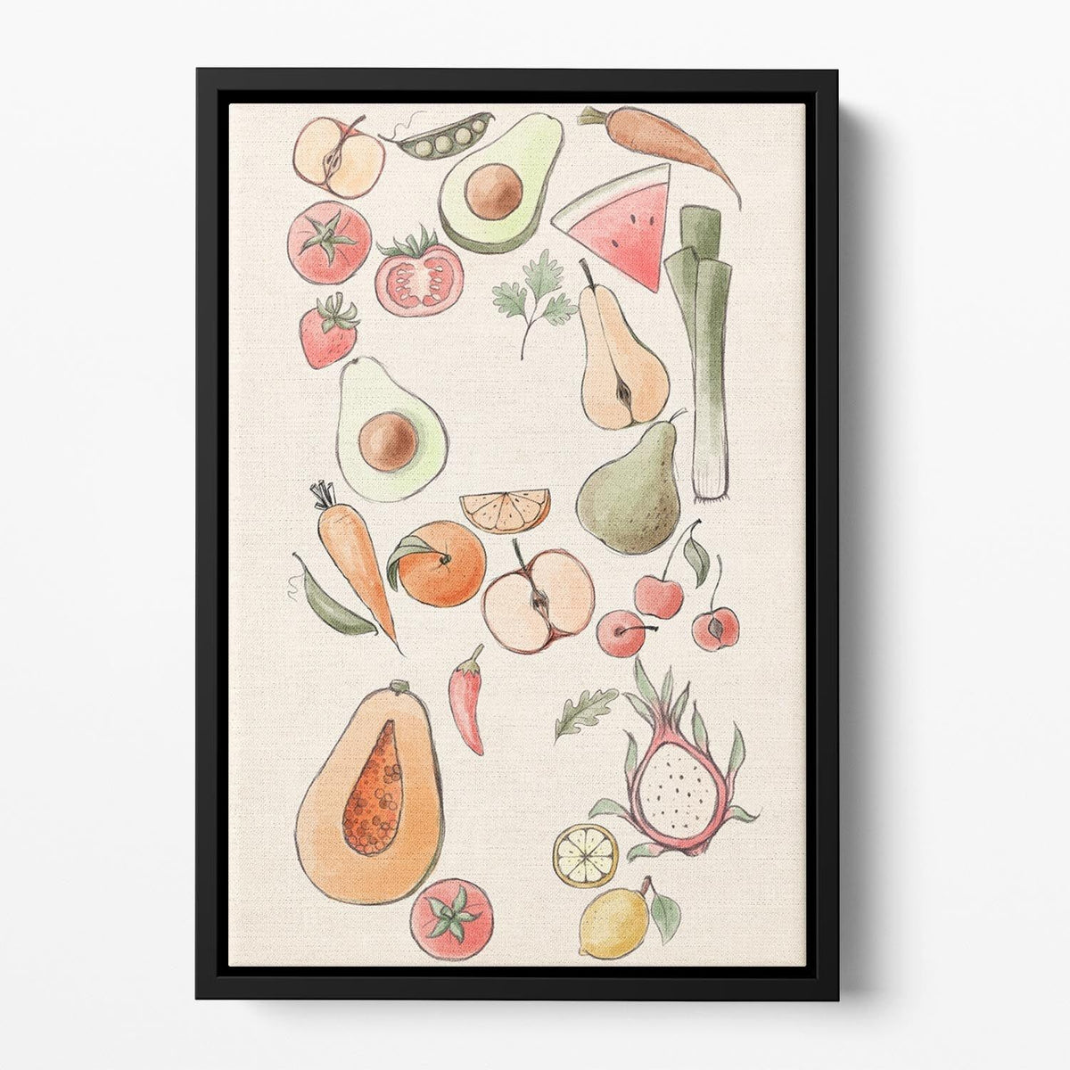 Tropical Vegetable Illustration Lock Wall Art