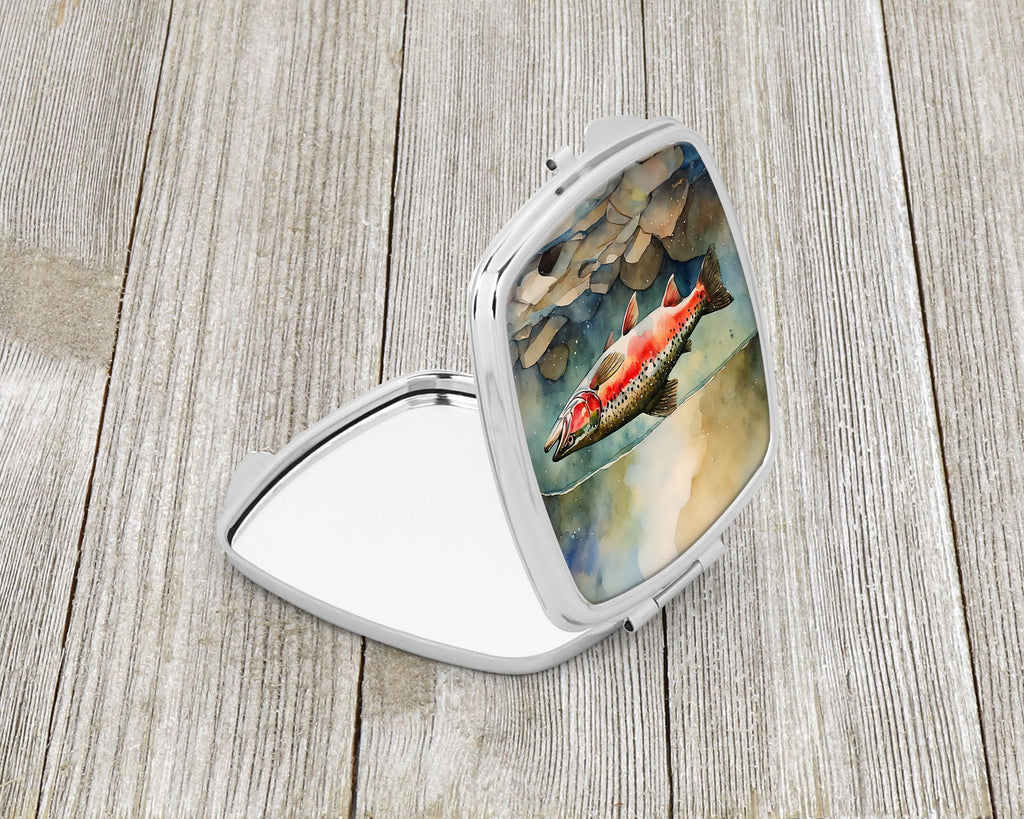 Trout Artwork Folding Compact Mirror