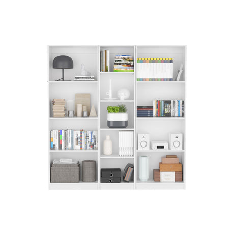 Trues 3-Piece Living Room Set with Bookcases, White
