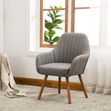 Tuchico Contemporary Fabric Accent Chair with Tuck-Pleating