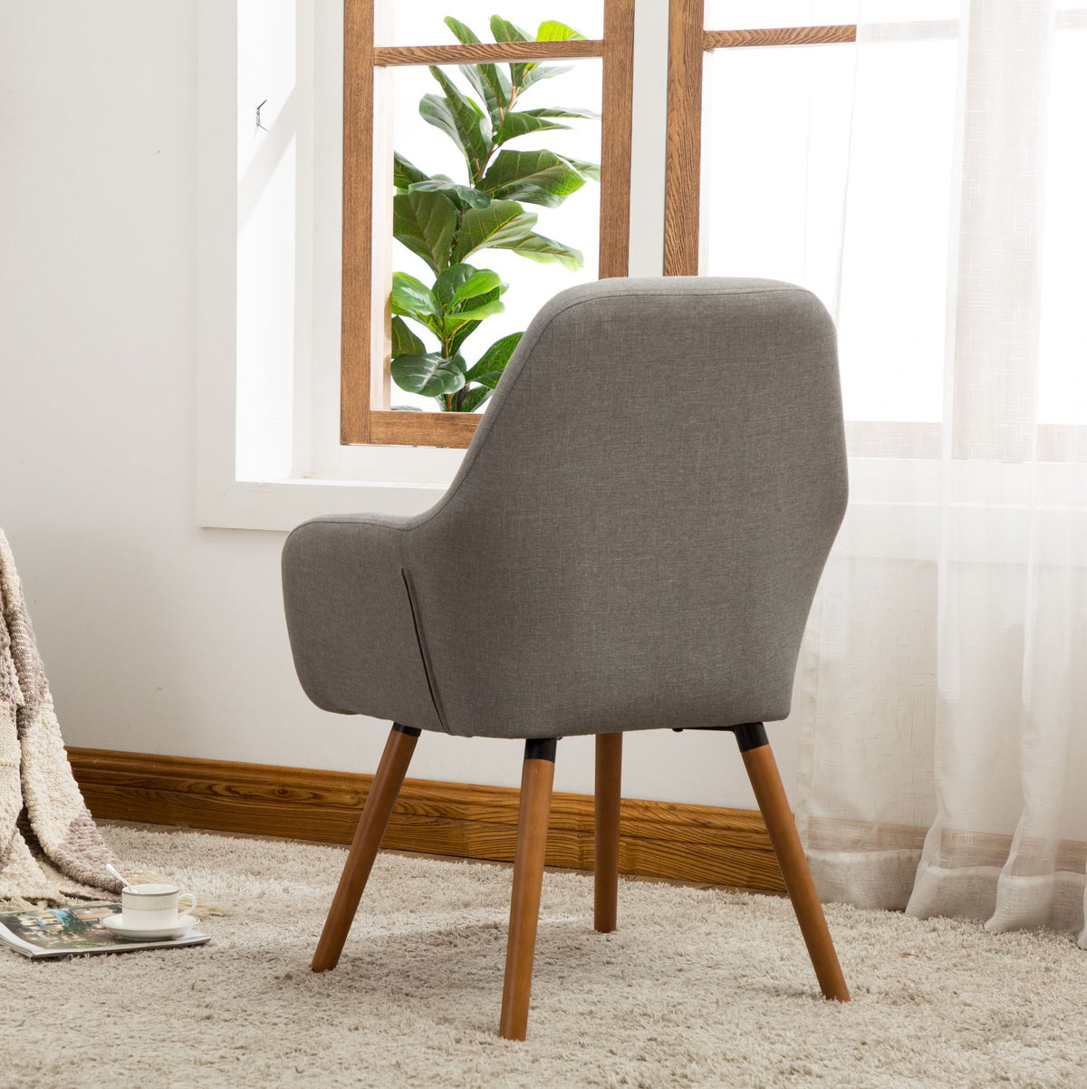 Tuchico Contemporary Fabric Accent Chair with Tuck-Pleating