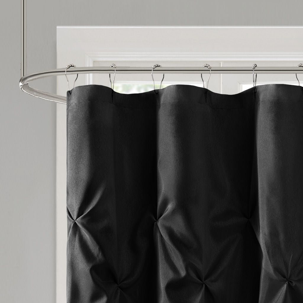 Tufted Semi-Sheer Shower Curtain with Rich Texture