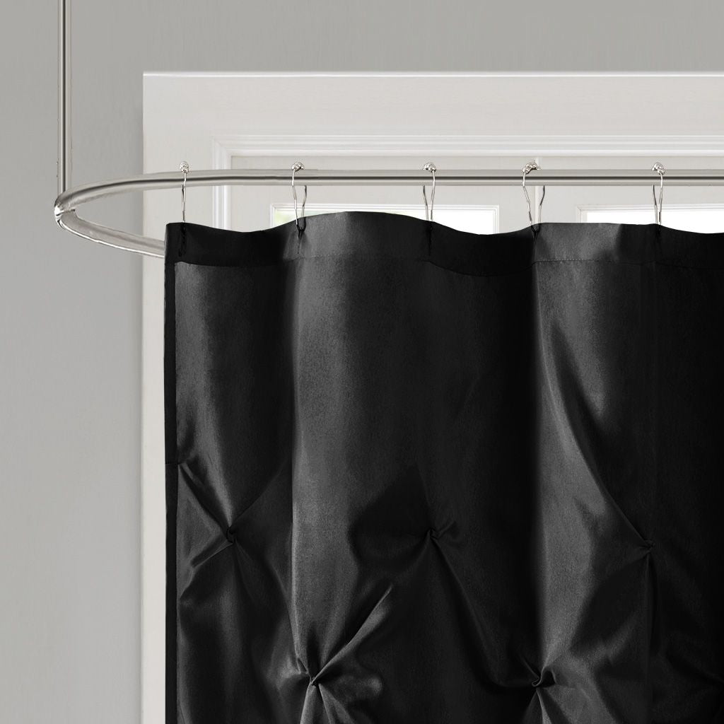Tufted Semi-Sheer Shower Curtain with Rich Texture