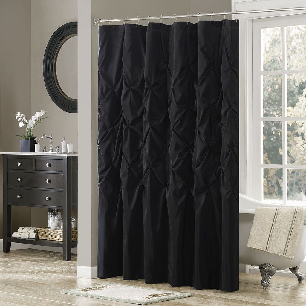 Tufted Semi-Sheer Shower Curtain with Rich Texture