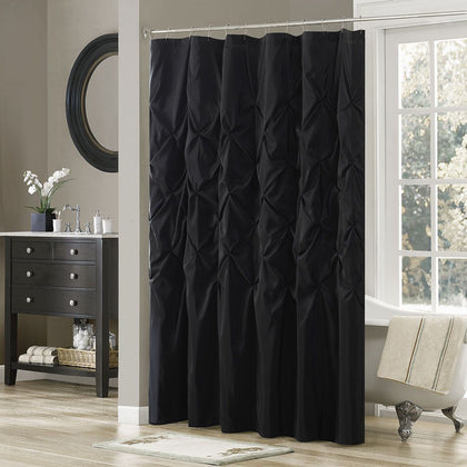 Tufted Semi-Sheer Shower Curtain with Rich Texture