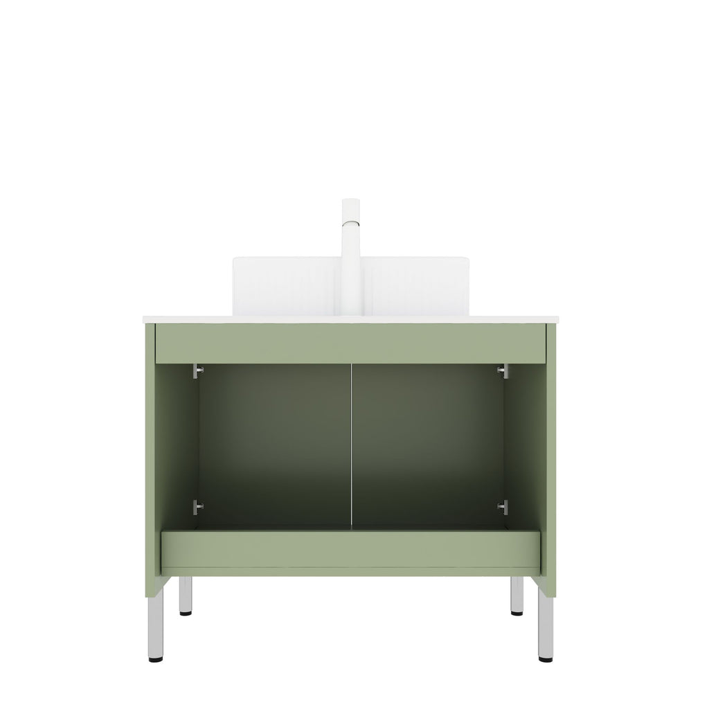 TURIO Light Green Bathroom Vanity with French-Inspired Details
