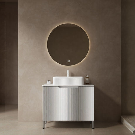 TURIO Bathroom Vanity with Sink, Freestanding Bathroom Storage Cabinet with 2 Doors