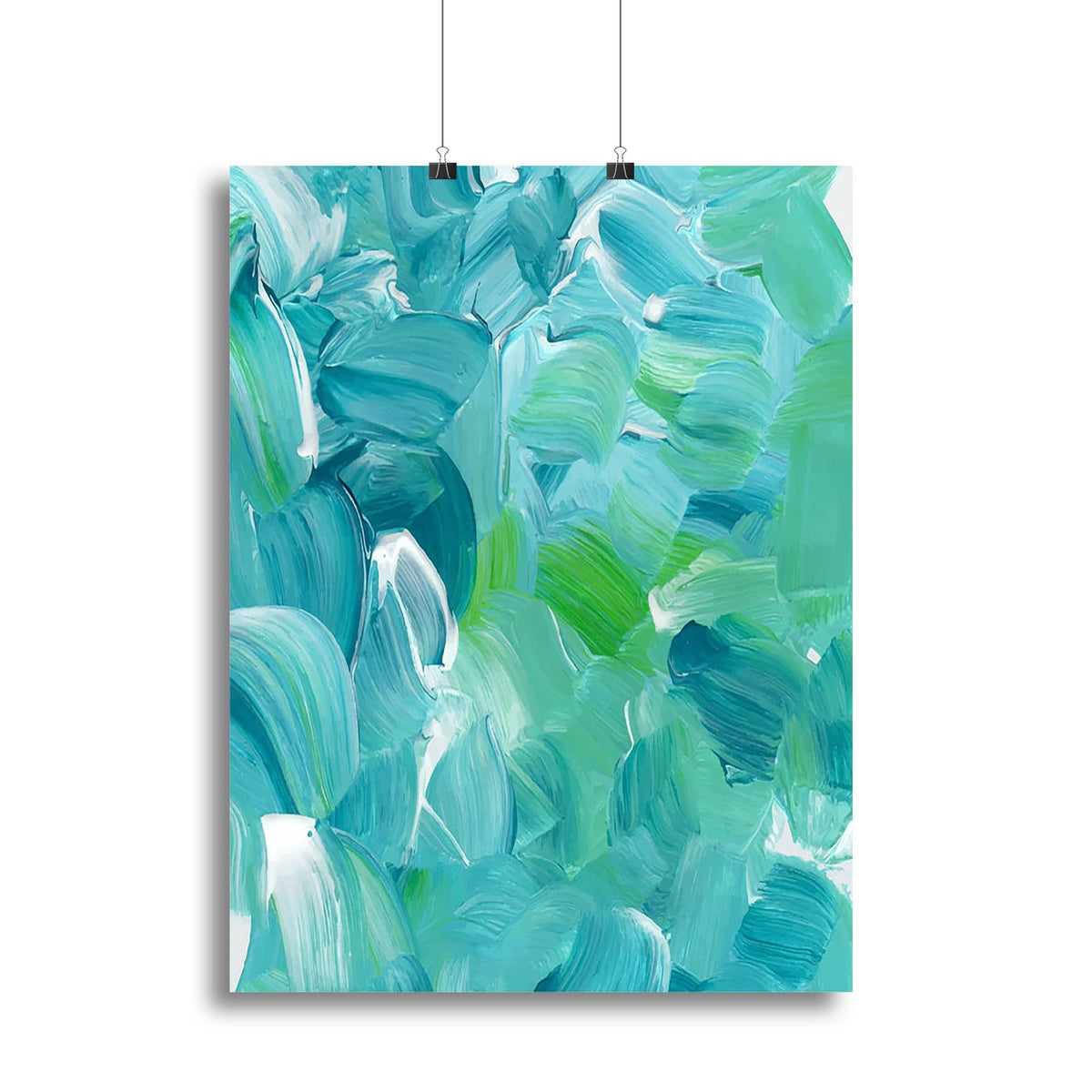 Turquoise Blue Oil-Paint Wall Art