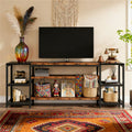 Industrial TV Stand with Open Tiered Storage