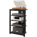 Corner Entertainment Center with Shelves and Cable Management
