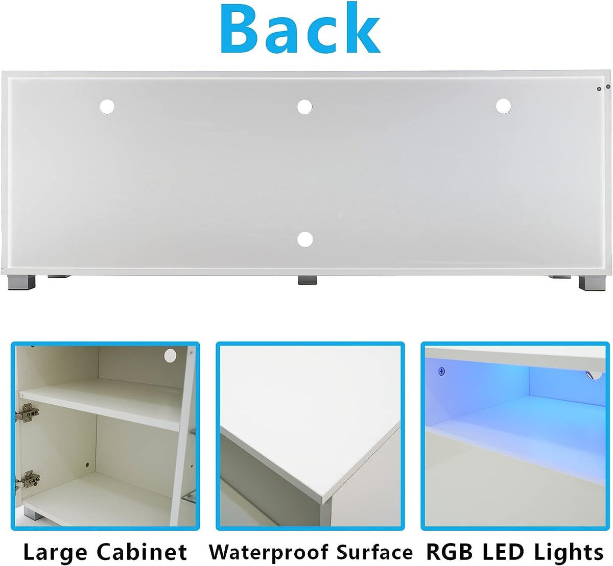 Modern TV Stand with Remote-Controlled RGB Lighting