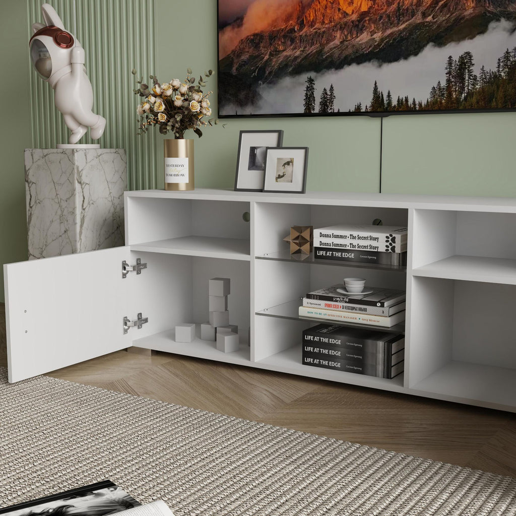 Modern TV Stand with Remote-Controlled RGB Lighting