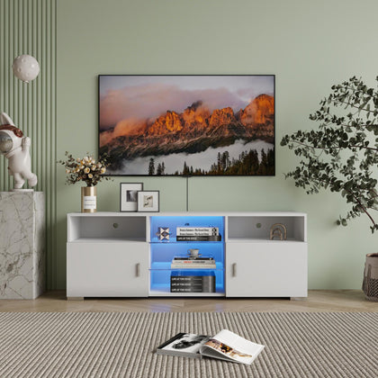 Modern TV Stand with Remote-Controlled RGB Lighting